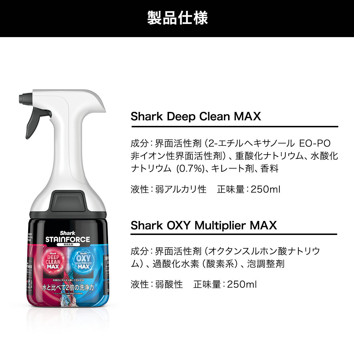 Shark StainForce コードレスシミ取りクリーナー HX100J