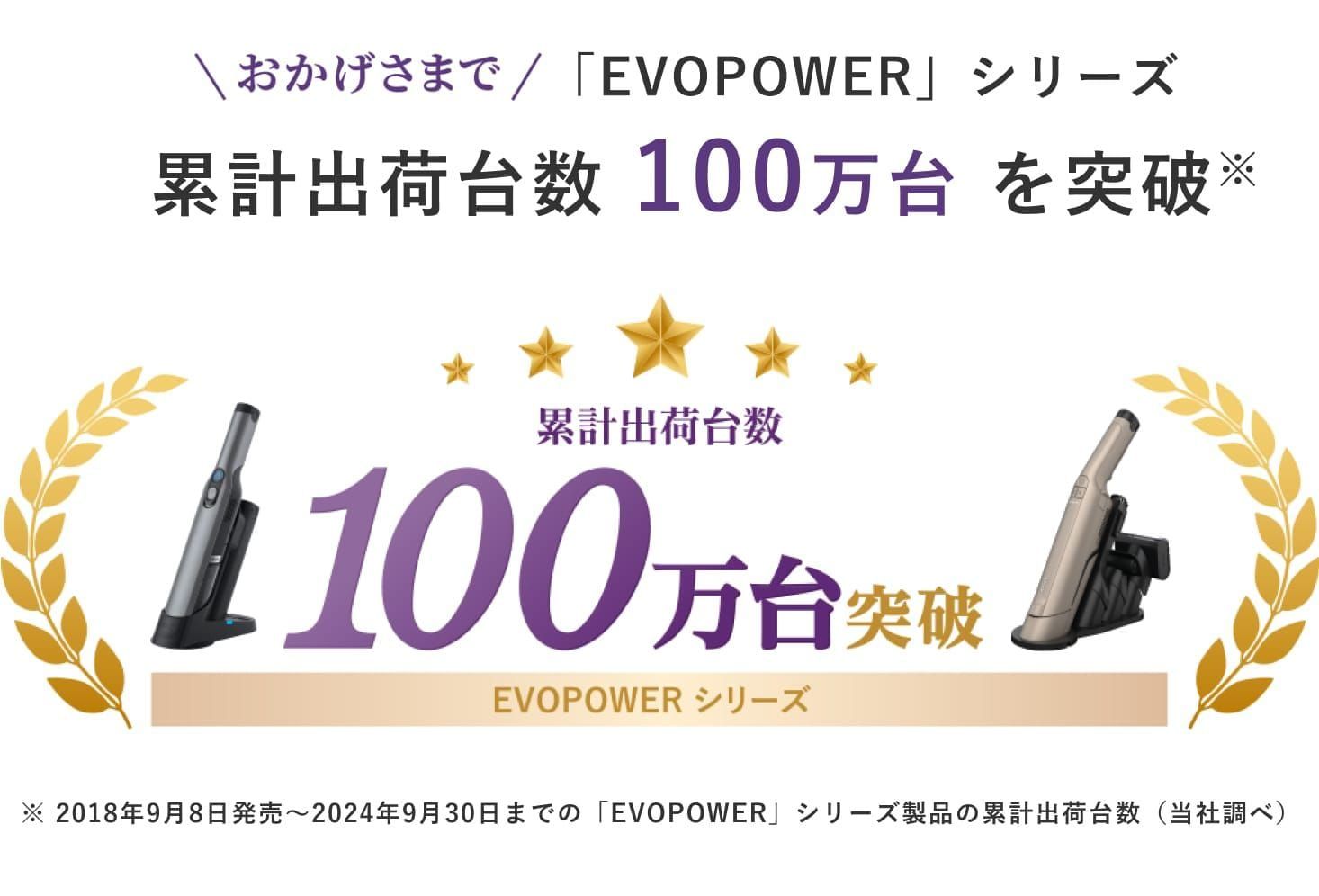 おかげさまで「EVOPOWER」シリーズ 累計出荷台数100万台を突破