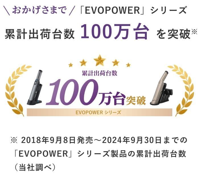 おかげさまで「EVOPOWER」シリーズ 累計出荷台数100万台を突破